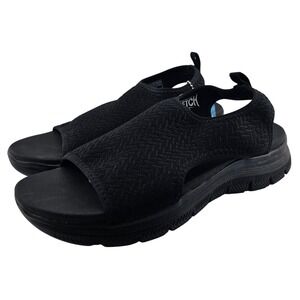 Skechers Cali Yoga Foam Stretch Fit Sandal Black Women's‎ Size7 New Tags Comfort